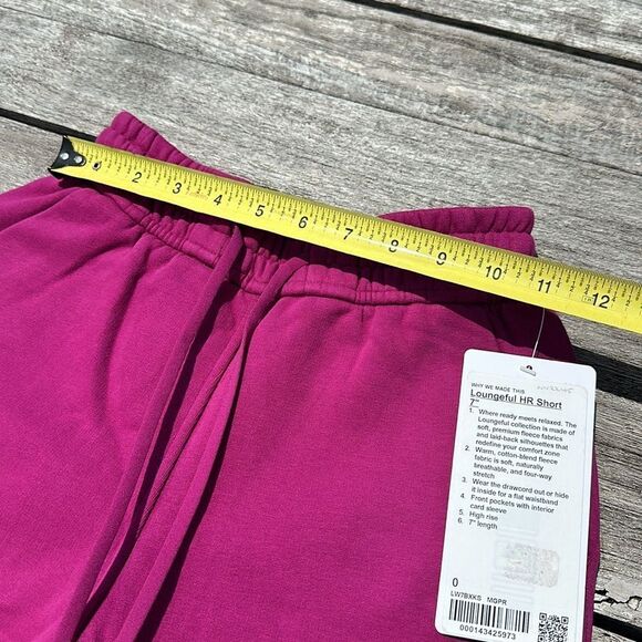Lululemon Loungeful High-Rise Short 7" Magenta Purple size 0 NWT shorts - Picture 4 of 7